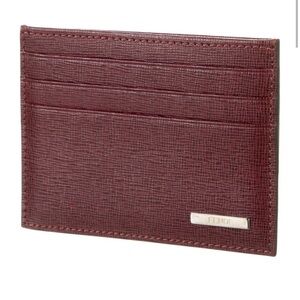 FENDI Burgundy Leather Card Holder
